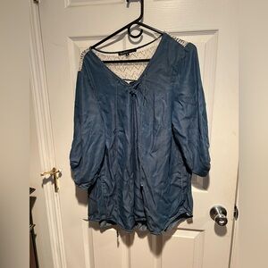 Long sleeve denim top size 2X